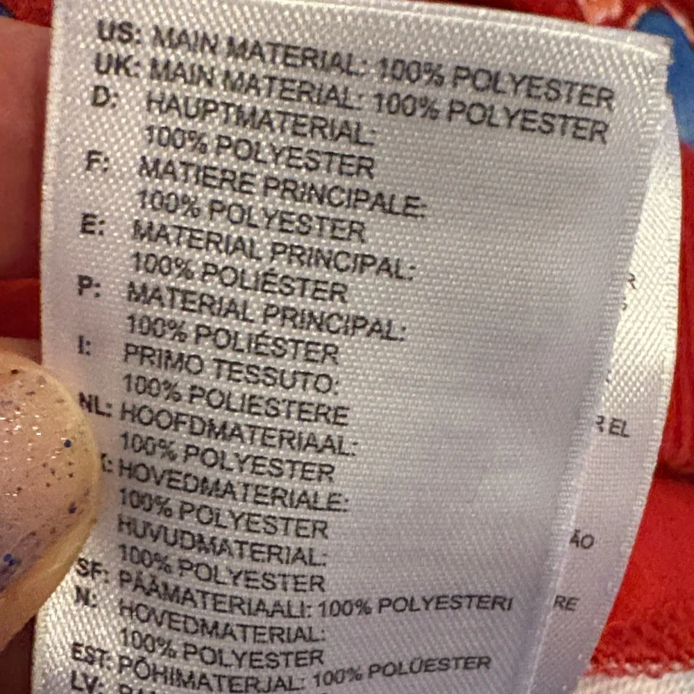 Adidas Red Sweatshirt with Blue Floral Design baggy in like new condition 8 - Picture 5 of 8